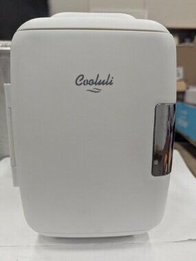 Cooluli Mini Fridge 4L/6 Can Portable Cooler & Warmer - White, AC/DC/USB